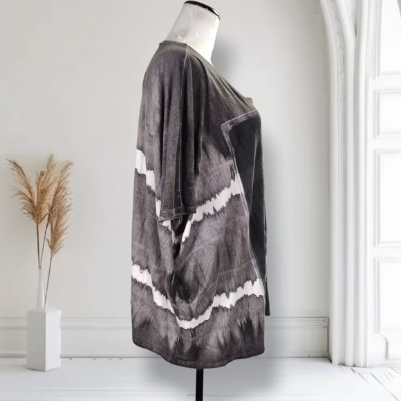 AllSaints Spitalfields Oversized Horse Graphic Tee M Cotton Modal Tie Dye Top - Picture 6 of 15